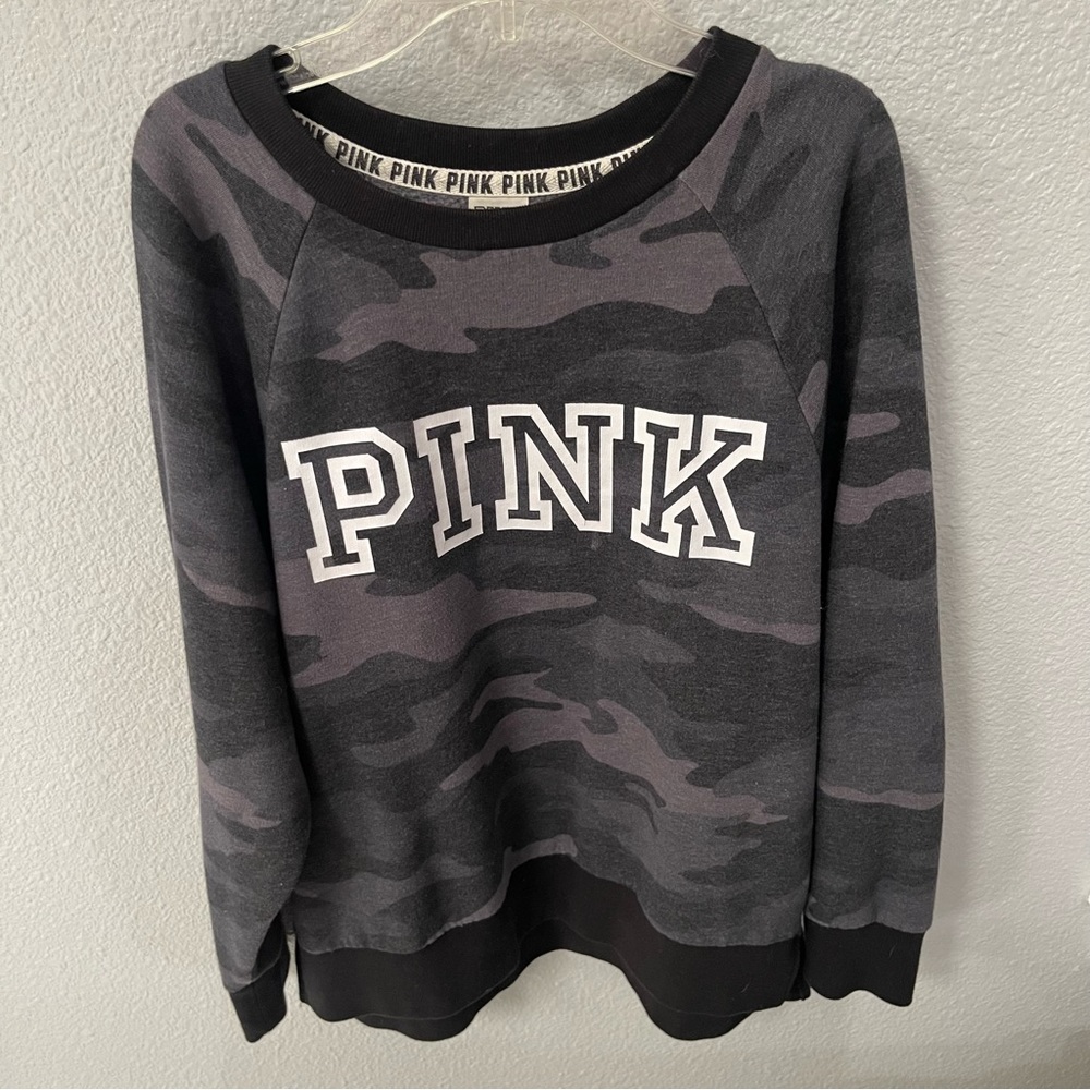PINK Victoria's Secret Gray Camo Sweater